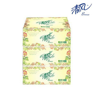 供應清風 B130F 100抽3包 歐院清香塑裝抽取面巾紙