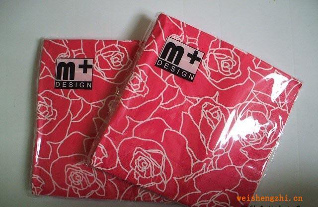 彩色餐巾紙，酒店西餐紙巾，印花紙巾(經(jīng)典玫瑰）