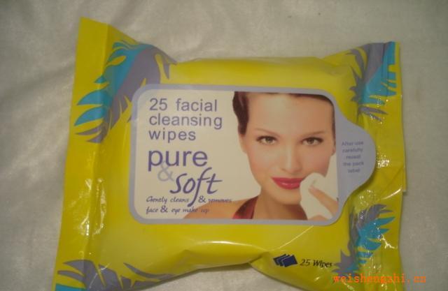 供應(yīng)批發(fā)25片女士清潔濕巾，卸妝濕巾，水刺濕巾