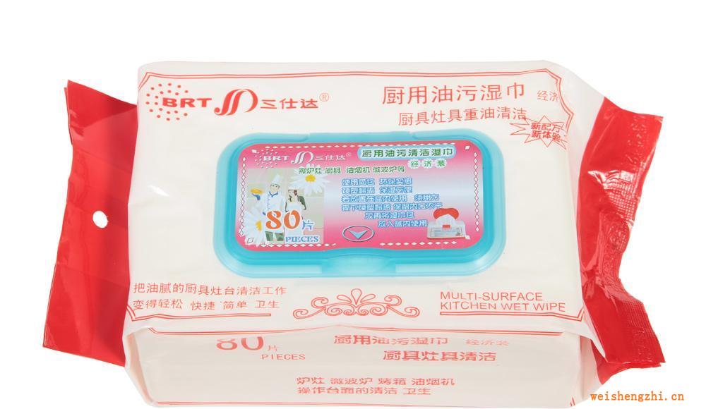 供應(yīng)濕巾80片廚用簡裝祛重油
