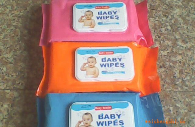 4色混裝普通包裝帶蓋80片寶寶濕巾