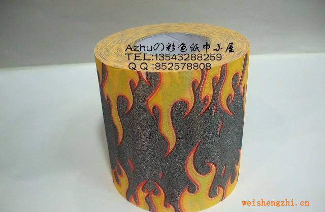 火焰圖案衛(wèi)生卷紙，印刷圖案衛(wèi)生紙，新奇?zhèn)€性圖案卷紙