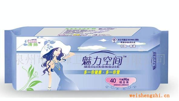 廠家直銷《清揚(yáng)系列》魅力空間40片組合網(wǎng)衛(wèi)生巾