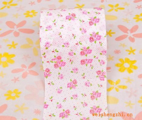 創(chuàng)意卷紙盛潔雅彩色印花衛(wèi)生紙廁紙卷筒紙玫瑰小花