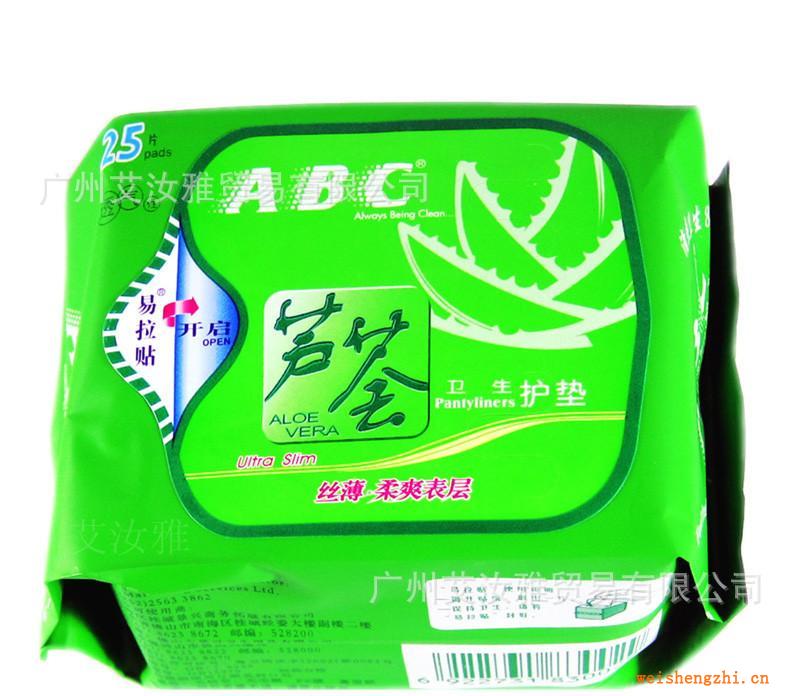 ABC蘆薈衛(wèi)生護(hù)墊絲薄柔爽表層25片L22透氣平時(shí)使用163cm
