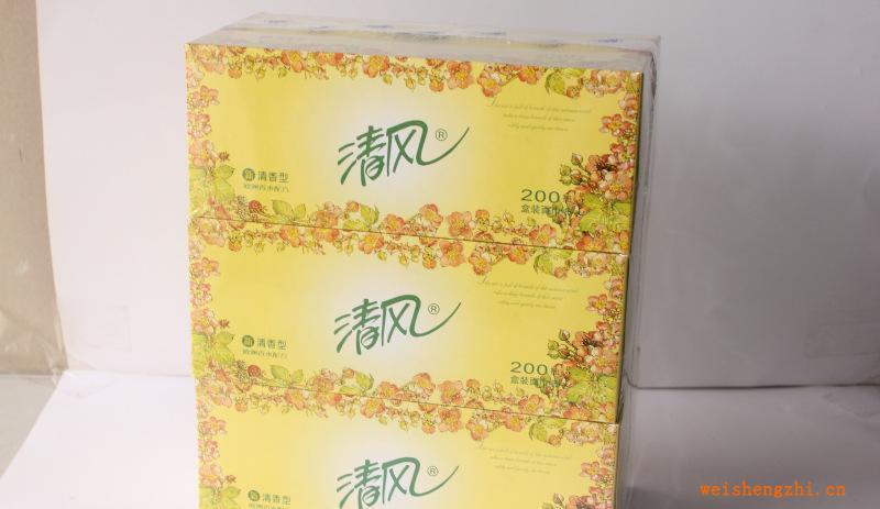 供應(yīng)優(yōu)質(zhì)正品清風(fēng)清香型盒抽超級實惠裝清香200抽三聯(lián)包
