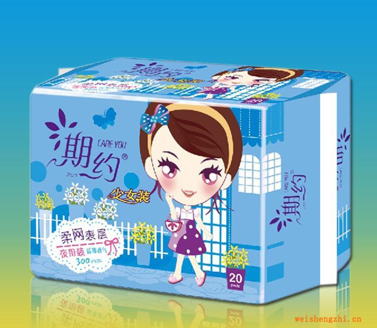 期約少女系列20片300mm夜用裝柔網(wǎng)表層-少女裝