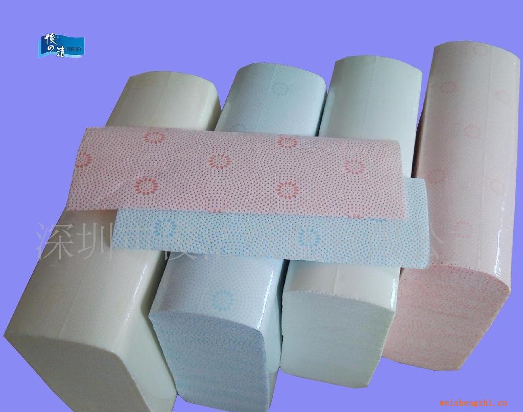 生產(chǎn)雙色印刷，單色壓花，雙層復合擦手紙超強吸水性
