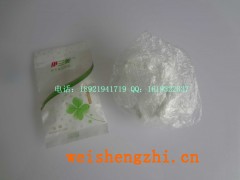 酒店客房一次性白色低壓浴帽拷邊防水環(huán)保塑料袋包裝