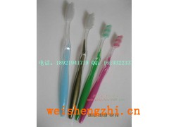 廠價雙色透明樹葉牙刷,軟毛牙刷、酒店一次性用品、一次性牙刷