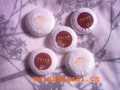 金泰四合院圓形香皂咖啡色不干膠20g圓形香皂一次性用品