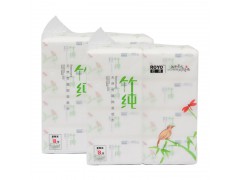 若禺竹純竹纖維本色抽紙寶寶用餐巾紙家用車用面巾紙330張