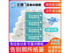 中國(guó)易容文捷紙溶水衛(wèi)生紙溶水紙可沖水卷筒紙廁紙無(wú)芯紙4提4層